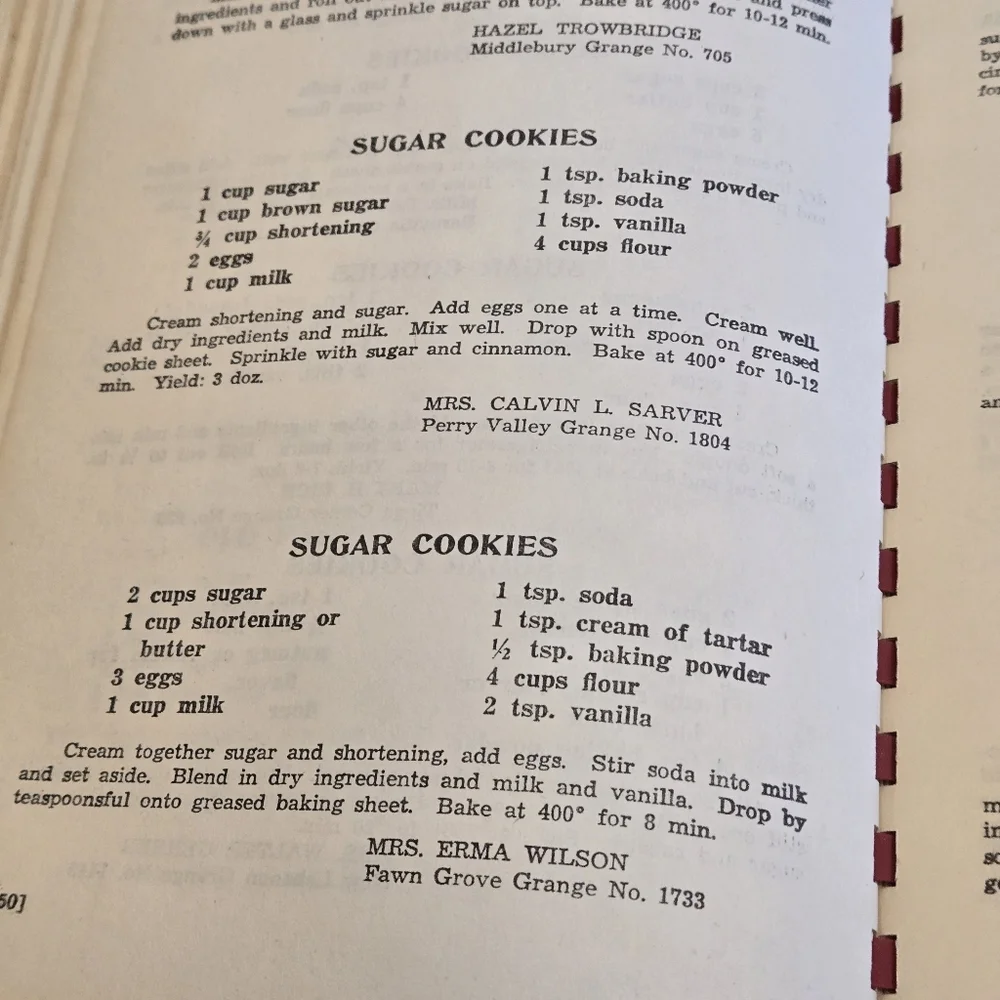 Vintage (1972) Grange Pennsylvania State Cookbook 536 Pages Over 1500 Recipes